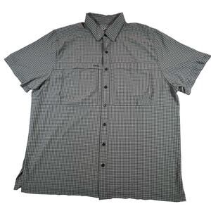 GameGuard Gunmetal Tekcheck 1041 Vented Fishing Green/Black Plaid Shirt Men 3XL